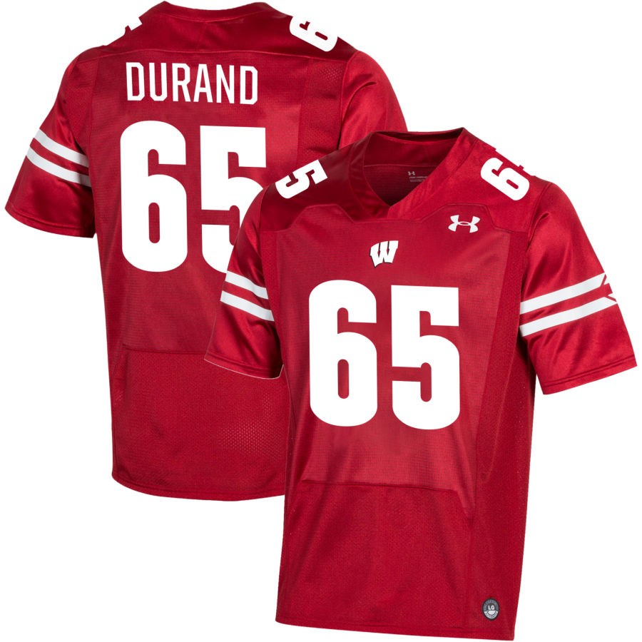 James Durand Men's Under Armour Red Wisconsin Badgers Pick-A-Player NIL Replica Football Jersey