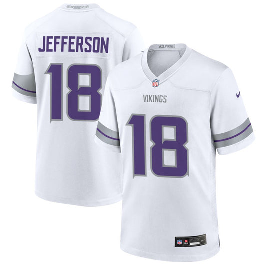 Justin Jefferson Men's Nike White Minnesota Vikings Alternate Custom Game Jersey