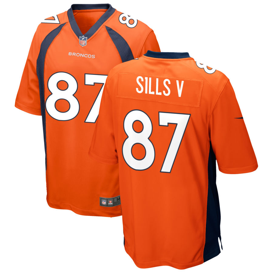 David Sills V Men's Nike Orange Denver Broncos Custom Game Jersey