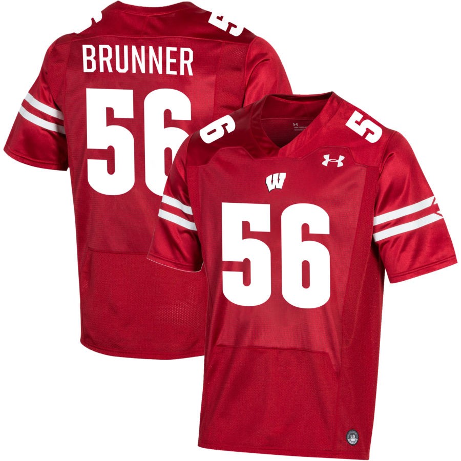 Joe Brunner Men's Under Armour Red Wisconsin Badgers Pick-A-Player NIL Replica Football Jersey