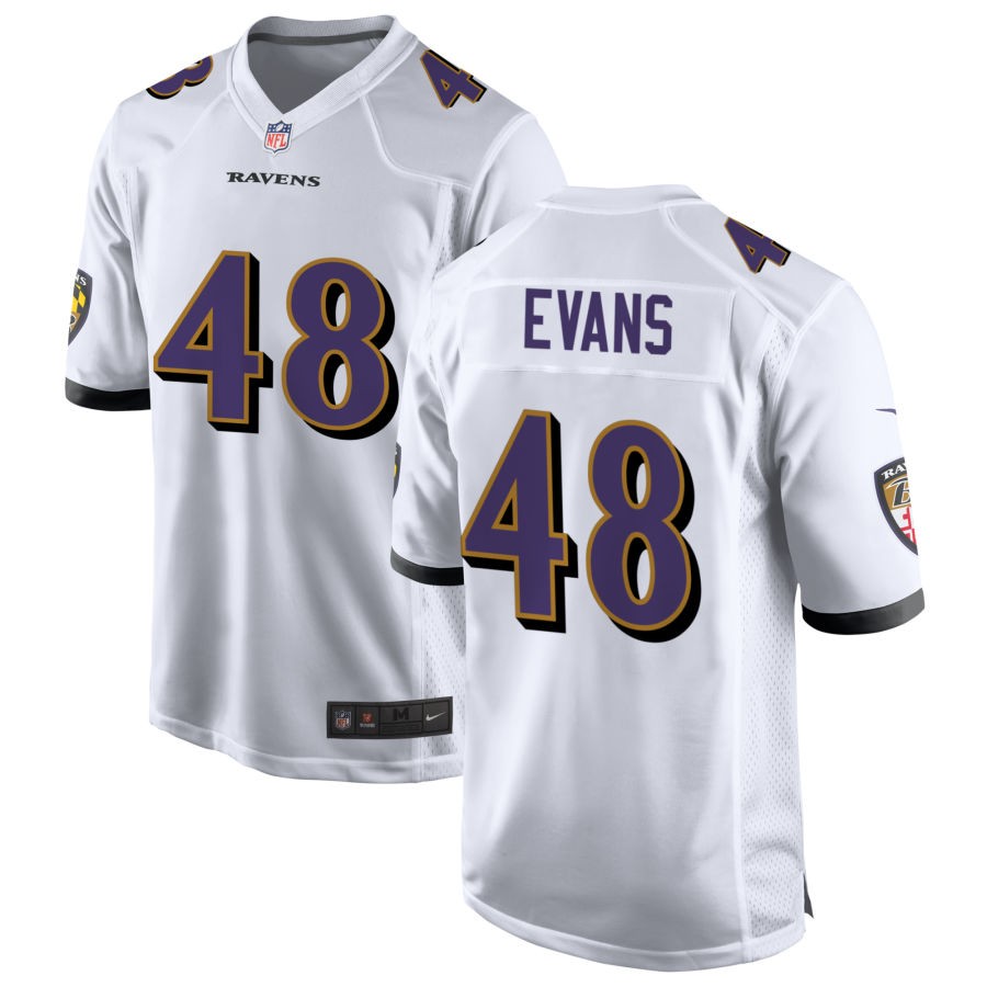 Joe Evans Men's Nike White Baltimore Ravens Custom Game Jersey