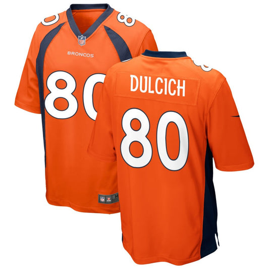 Greg Dulcich Men's Nike Orange Denver Broncos Custom Game Jersey