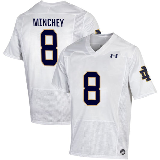 Kenny Minchey Men's Under Armour White Notre Dame Fighting Irish Pick-A-Player NIL Replica Football Jersey