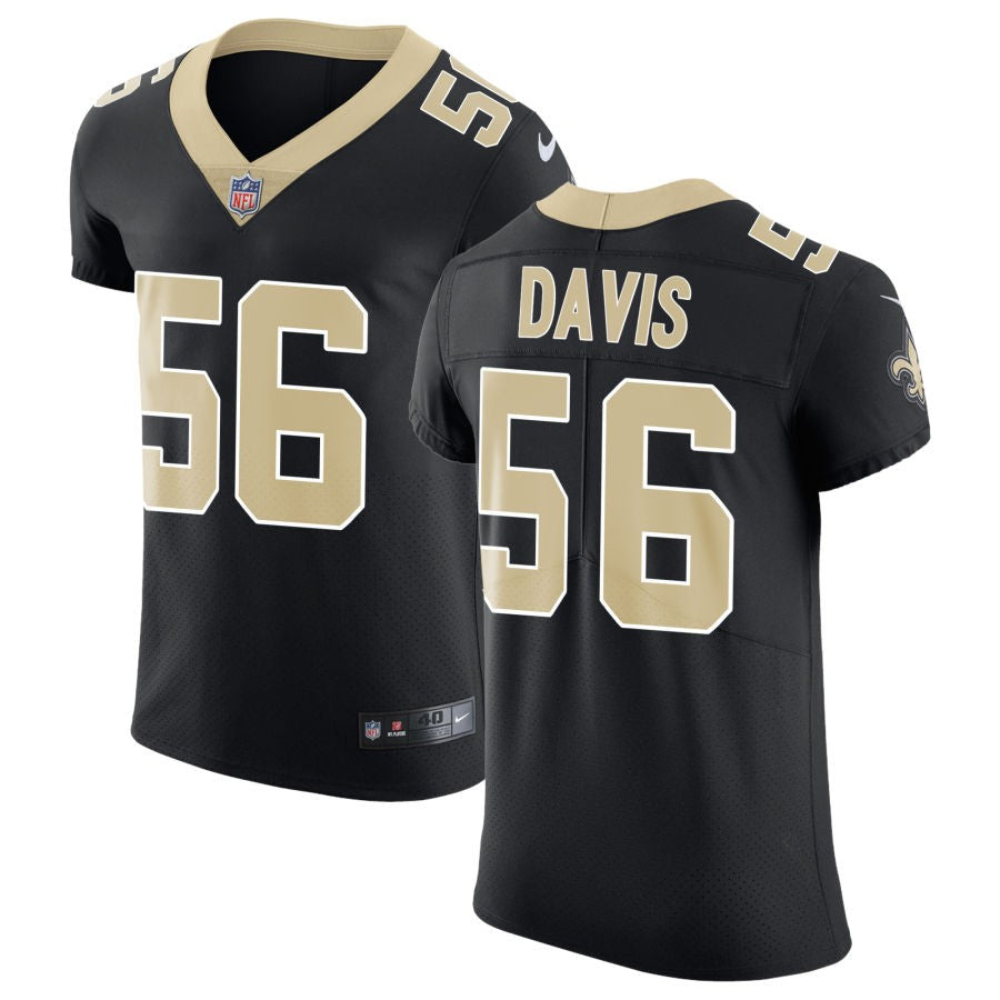 Demario Davis Men's Nike Black New Orleans Saints Vapor Untouchable Custom Elite Jersey