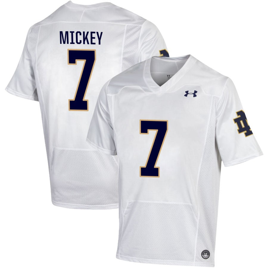 Jaden Mickey Men's Under Armour White Notre Dame Fighting Irish Pick-A-Player NIL Replica Football Jersey