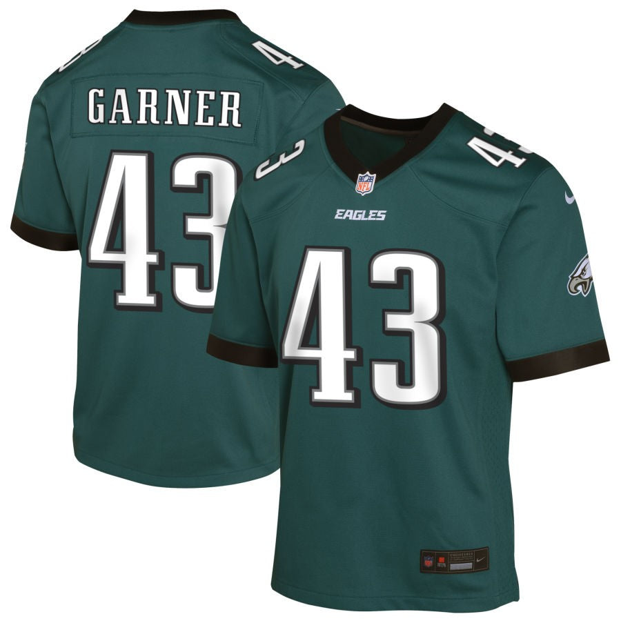 Mekhi Garner Youth Nike Midnight Green Philadelphia Eagles Custom Game Jersey