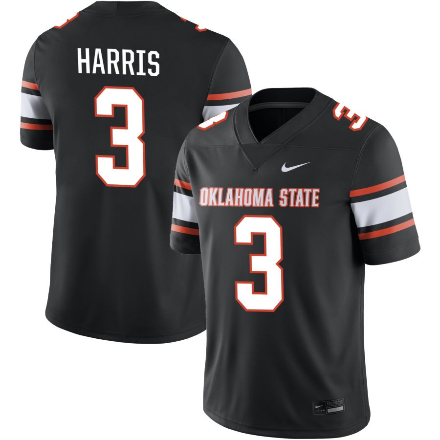 Kenneth Harris Men's Nike  Black Oklahoma State Cowboys  Alternate NIL Pick-A-Player Game Jersey