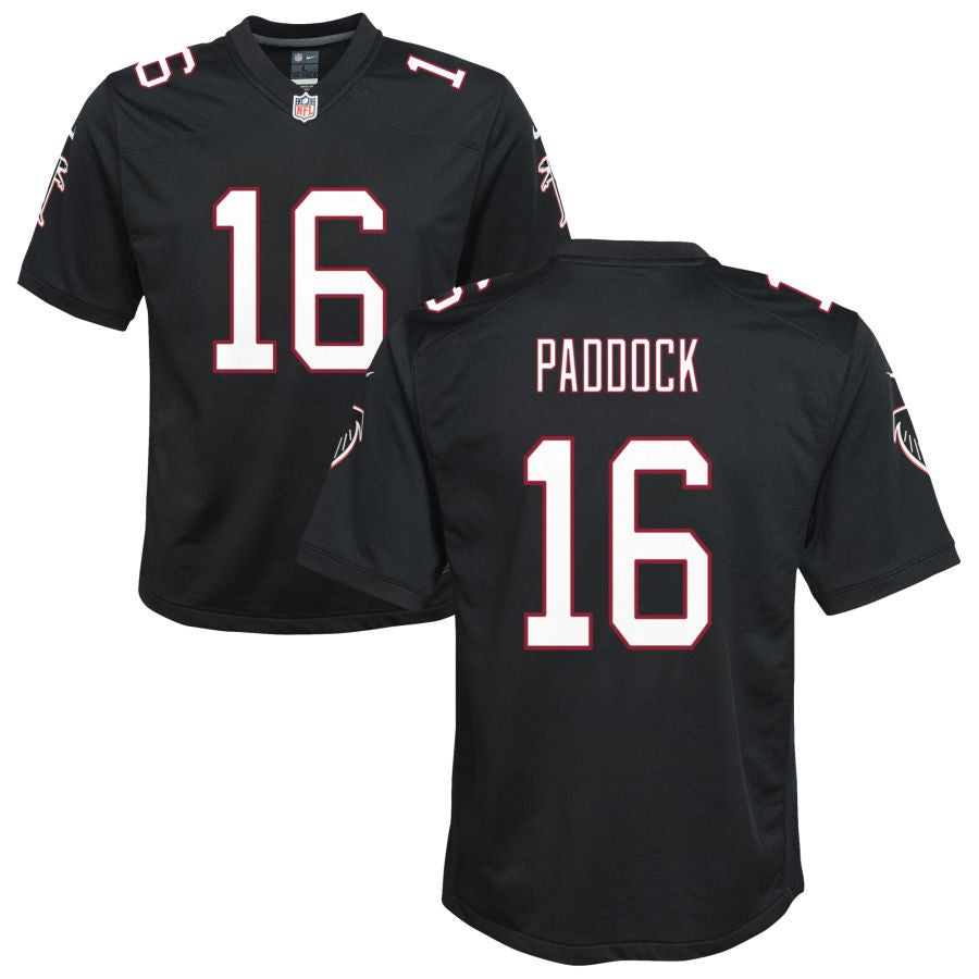 John Paddock Youth Nike Black Atlanta Falcons Throwback Custom Game Jersey