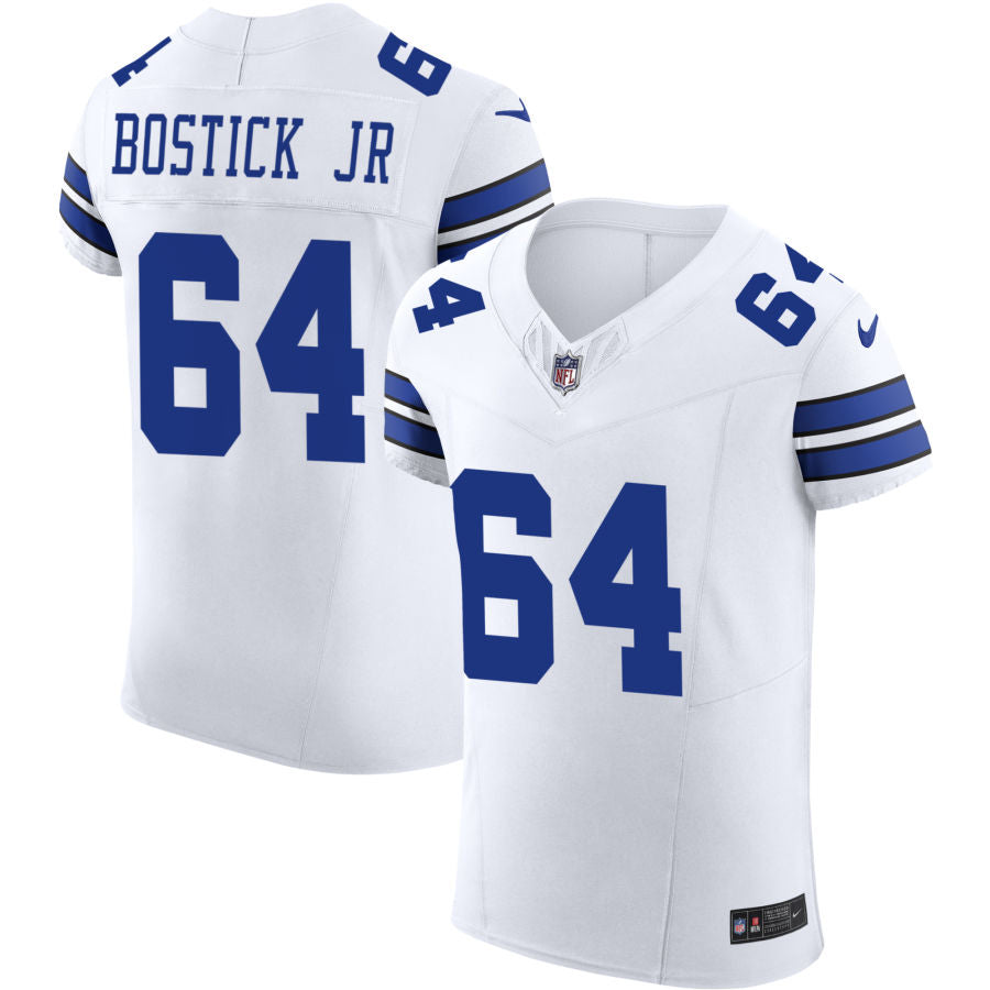 Earl Bostick Jr Men's Nike White Dallas Cowboys Vapor F.U.S.E. Elite Custom Jersey