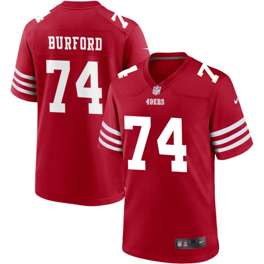 Spencer Burford Men's Nike Scarlet San Francisco 49ers Custom Jersey