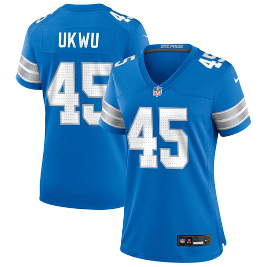 Isaac Ukwu Women's Nike Blue Detroit Lions Custom Game Jersey