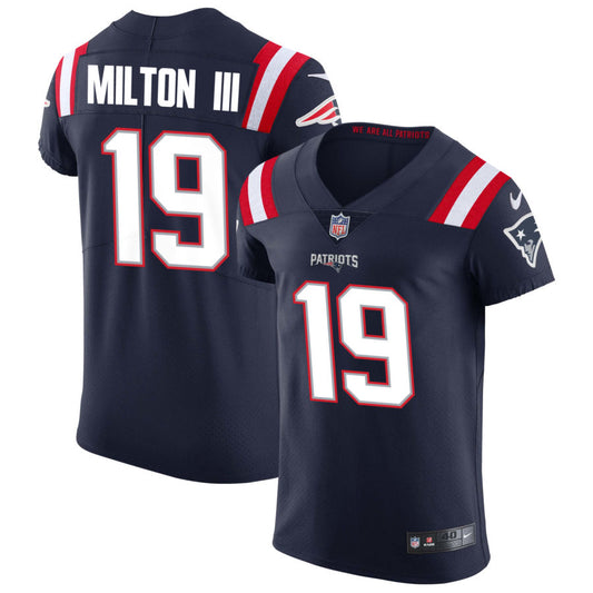 Joe Milton III Men's Nike Navy New England Patriots Vapor Elite Custom Jersey