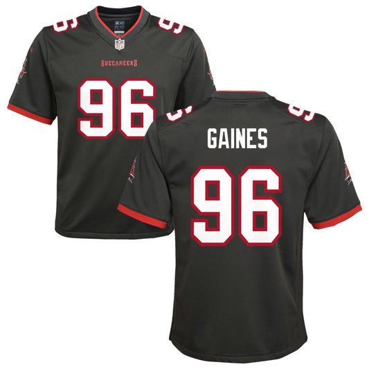 Greg Gaines Youth Nike Pewter Tampa Bay Buccaneers Alternate Custom Game Jersey