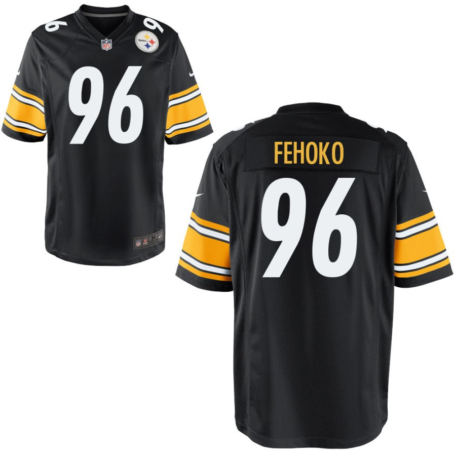 Breiden Fehoko Youth Nike Black Pittsburgh Steelers Custom Game Jersey