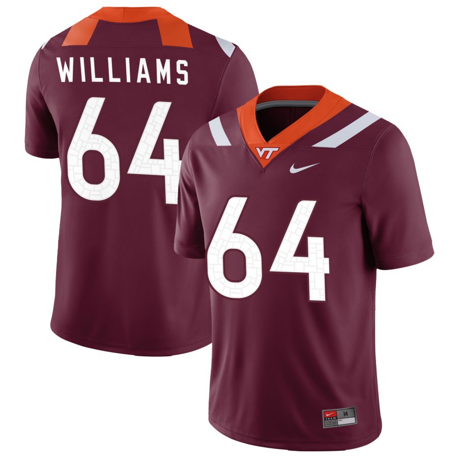 Lance Williams Men's Nike Maroon Virginia Tech Hokies Pick-A-Player NIL Replica Football Jersey