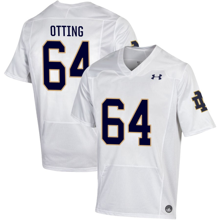 Joe Otting Men's Under Armour White Notre Dame Fighting Irish Pick-A-Player NIL Replica Football Jersey