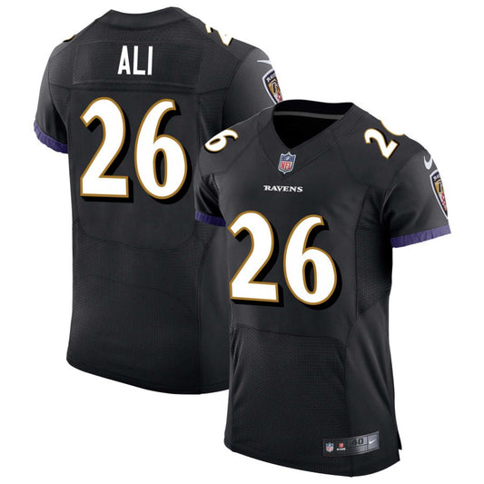 Rasheen Ali Men's Nike Black Baltimore Ravens Speed Machine Elite Custom Jersey