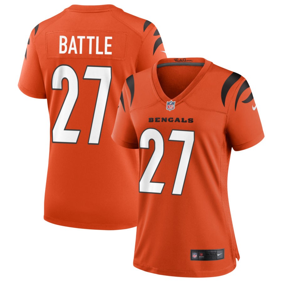 Jordan Battle Women's Nike Orange Cincinnati Bengals Alternate Game Custom Jersey