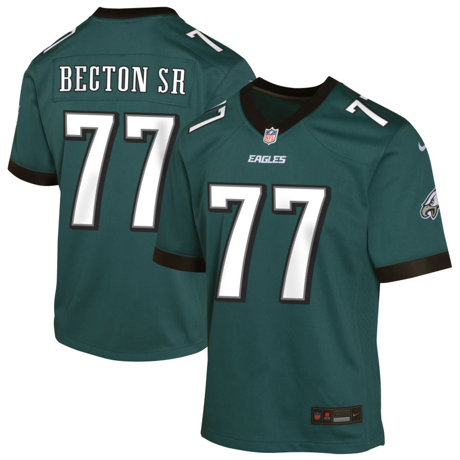 Mekhi Becton Sr Youth Nike Midnight Green Philadelphia Eagles Custom Game Jersey