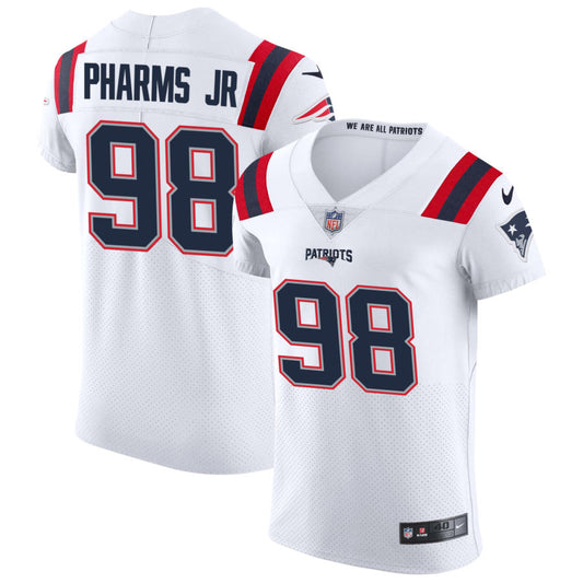 Jeremiah Pharms Jr Men's Nike White New England Patriots Vapor Elite Custom Jersey