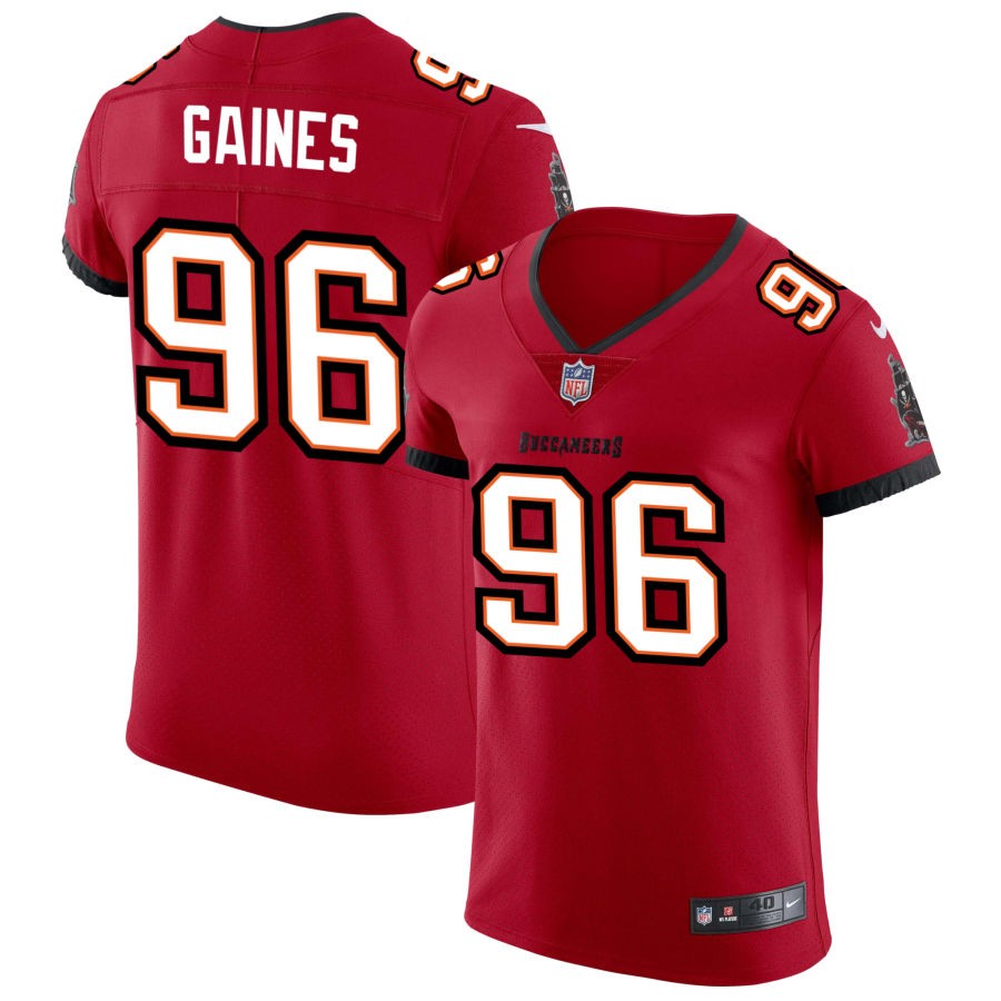 Greg Gaines Men's Nike Red Tampa Bay Buccaneers Vapor Elite Custom Jersey