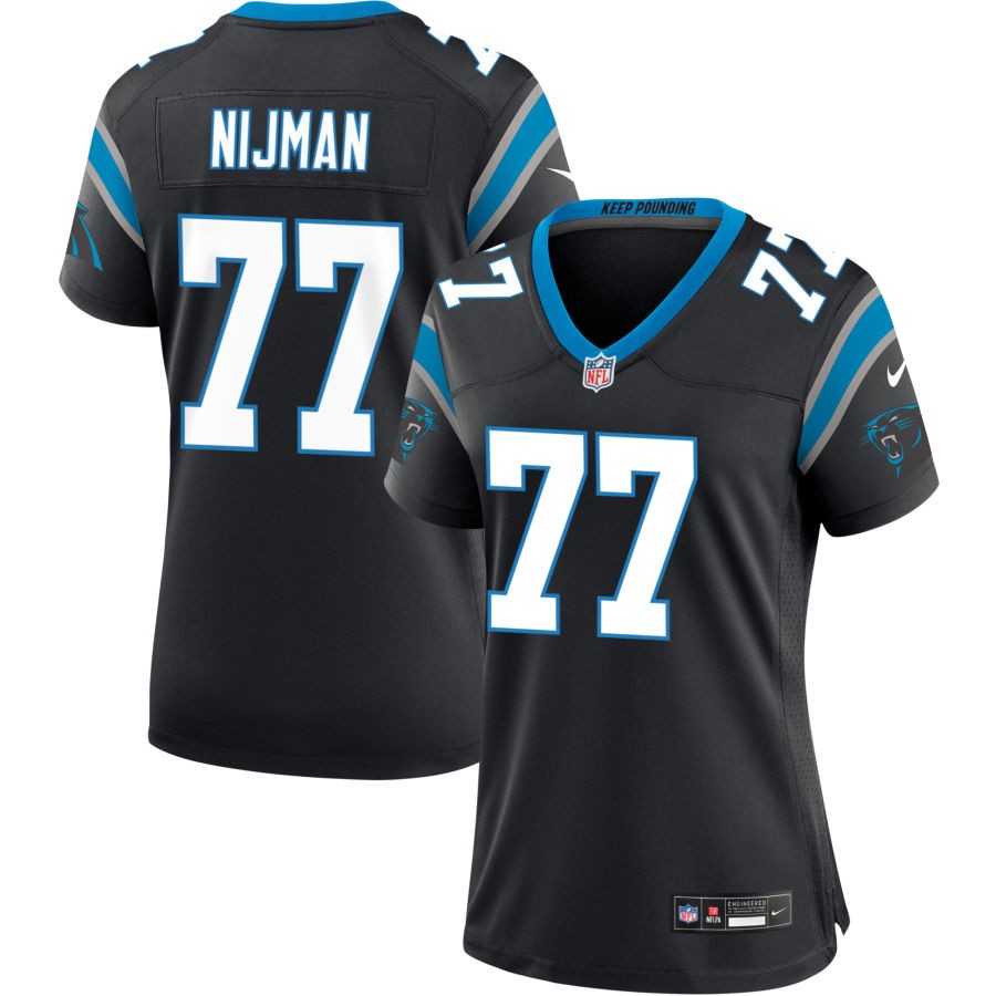 Yosh Nijman Women's Nike Black Carolina Panthers Custom Game Jersey