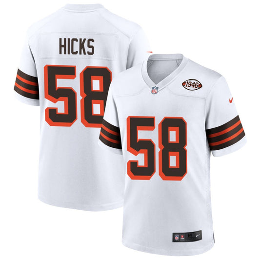 Jordan Hicks Men's Nike White Cleveland Browns 1946 Collection Alternate Custom Jersey