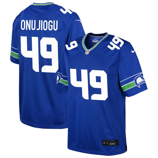 Joshua Onujiogu Youth Nike Royal Seattle Seahawks Throwback Custom Jersey