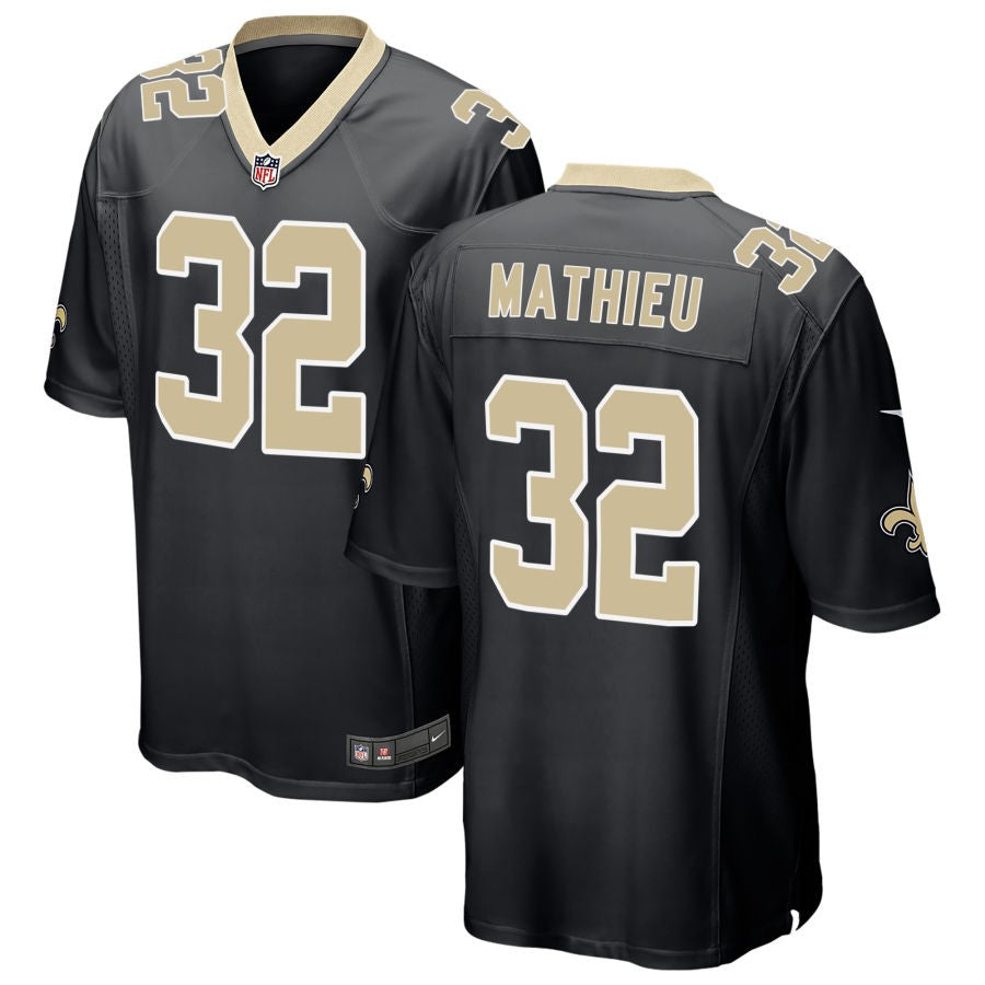 Tyrann Mathieu Men's Nike Black New Orleans Saints Custom Game Jersey