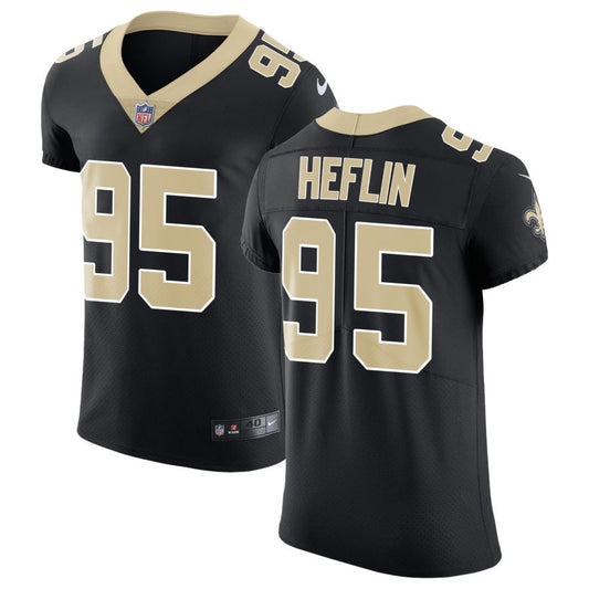 Jack Heflin Men's Nike Black New Orleans Saints Vapor Untouchable Custom Elite Jersey