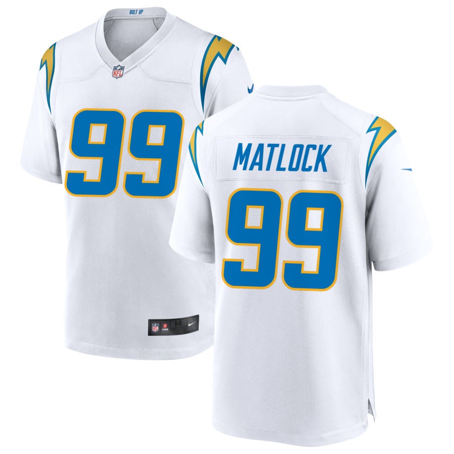 Scott Matlock Men's Nike White Los Angeles Chargers Custom Game Jersey