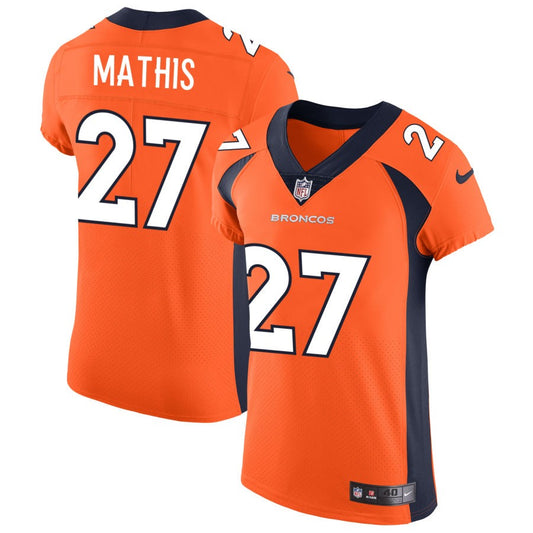 Damarri Mathis Men's Nike Orange Denver Broncos Vapor Untouchable Custom Elite Jersey