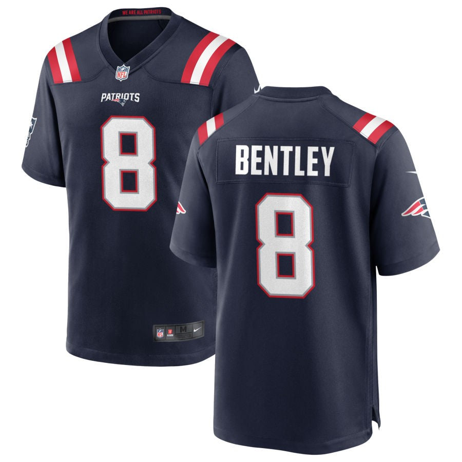 Ja'Whaun Bentley Men's Nike New England Patriots Navy Custom Game Jersey