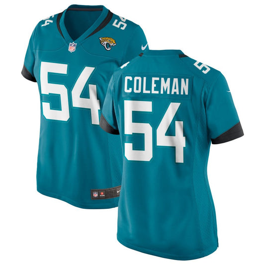 DJ Coleman Women's Nike Teal Jacksonville Jaguars Alternate Custom Game Jersey