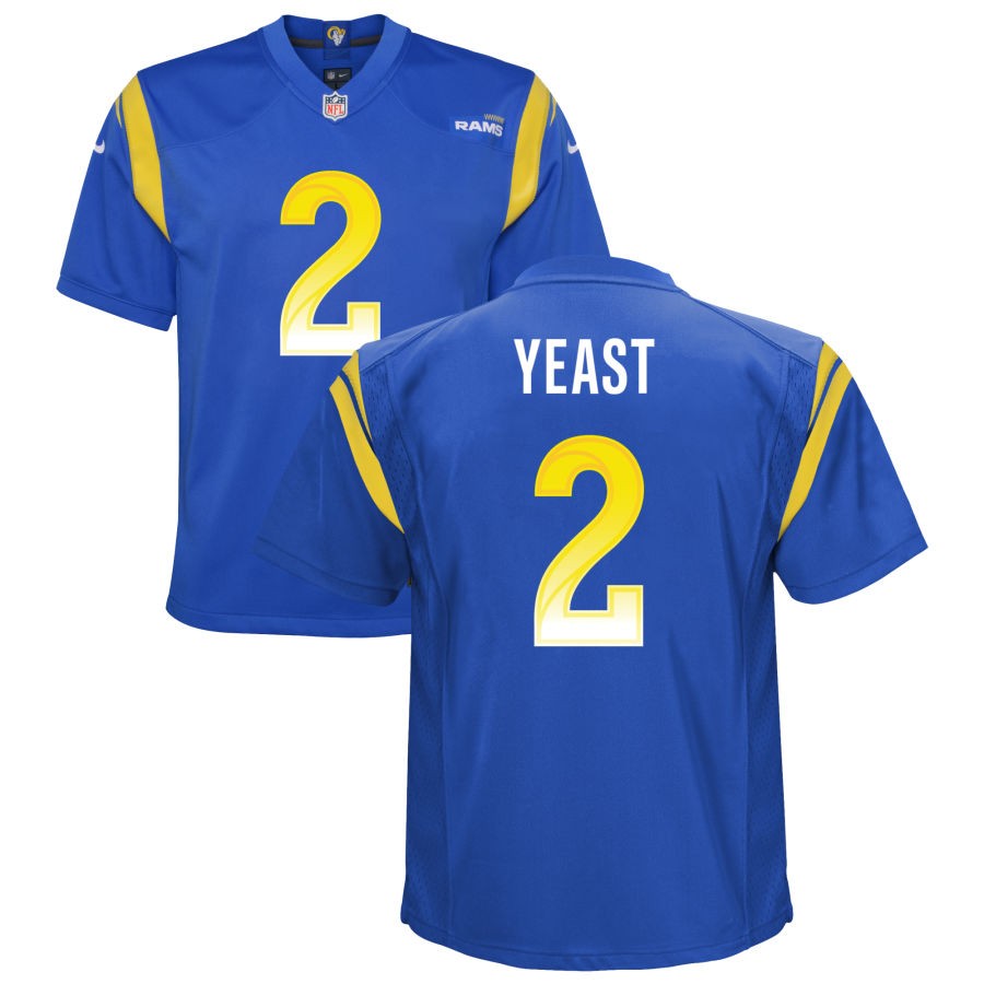 Russ Yeast Youth Nike Royal Los Angeles Rams Custom Game Jersey