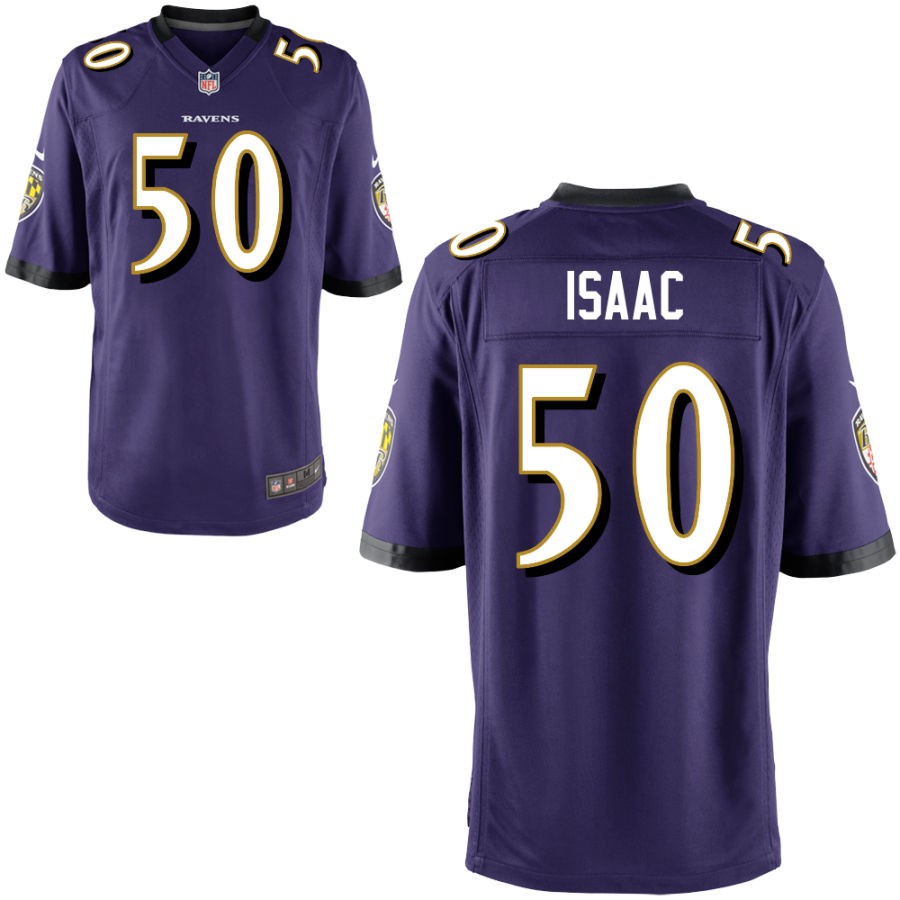 Adisa Isaac Youth Nike Purple Baltimore Ravens Custom Game Jersey