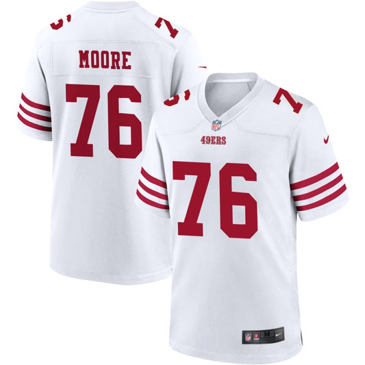 Jaylon Moore Men's Nike White San Francisco 49ers Game Custom Player Jersey