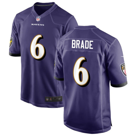 Beau Brade Men's Nike Purple Baltimore Ravens Custom Game Jersey