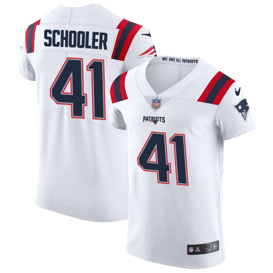 Brenden Schooler Men's Nike White New England Patriots Vapor Elite Custom Jersey