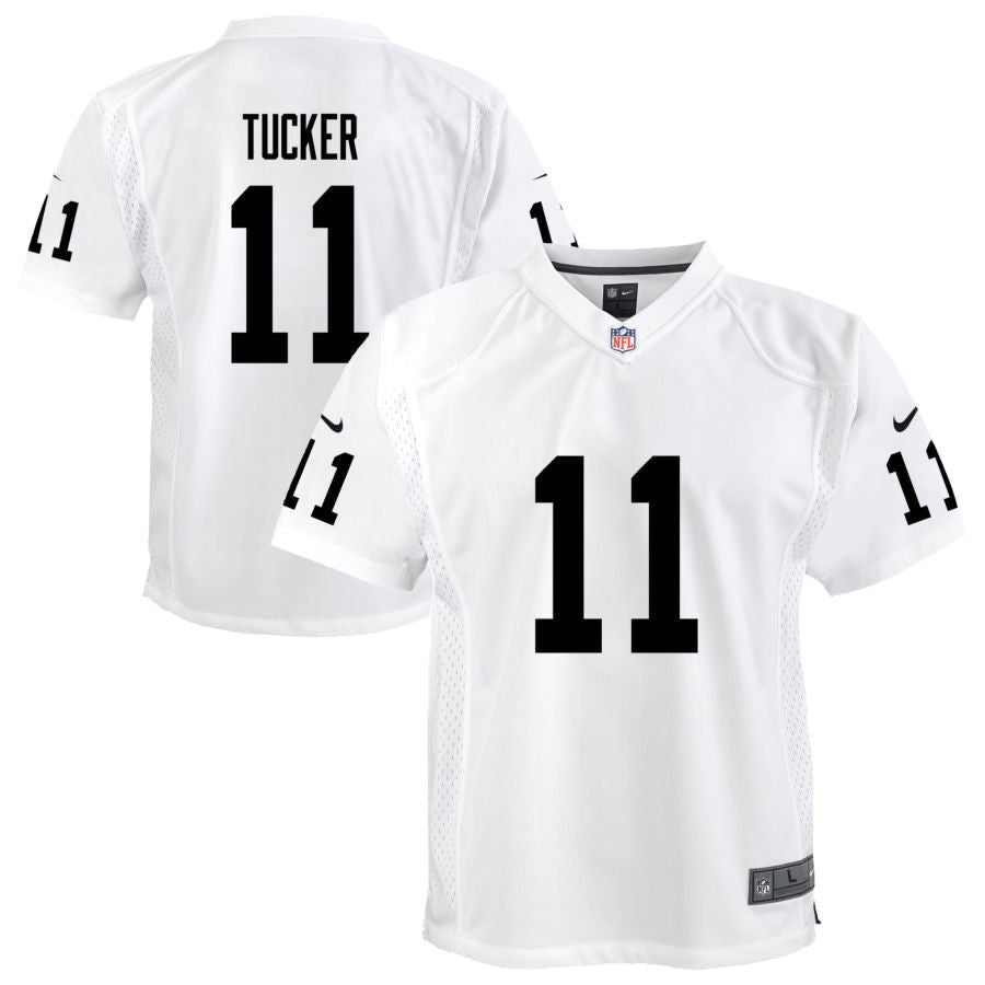 Tre Tucker Youth Nike White Las Vegas Raiders Team Custom Game Jersey