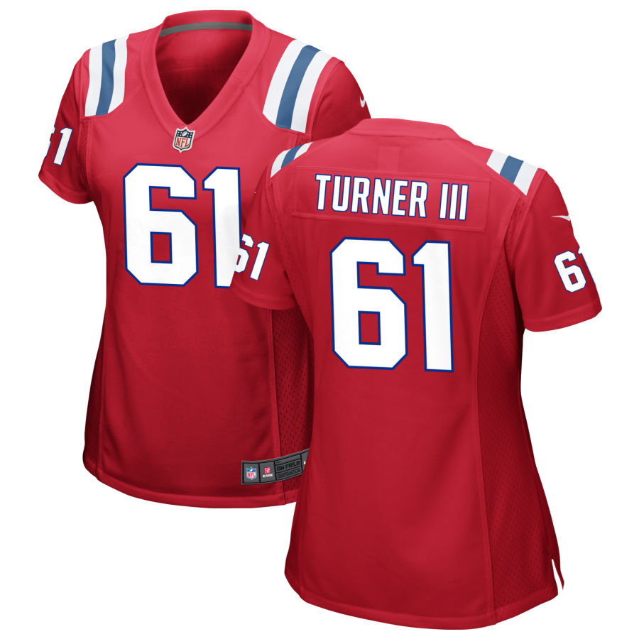 Charles Turner III Women's Nike Red New England Patriots Alternate Custom Jersey