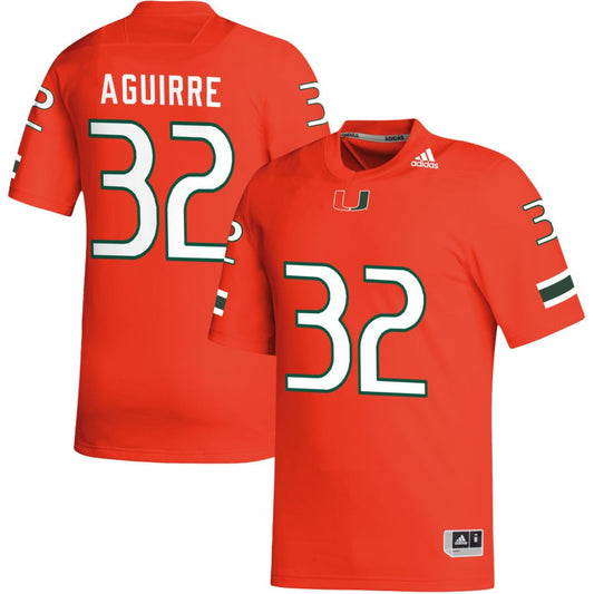 Raul Aguirre Men's adidas Orange Miami Hurricanes Pick-A-Player NIL Replica Football Jersey