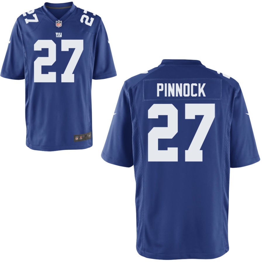 Jason Pinnock Youth Nike Royal New York Giants Custom Game Jersey