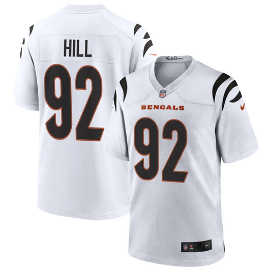 B.J. Hill Men's Nike White Cincinnati Bengals Game Custom Jersey