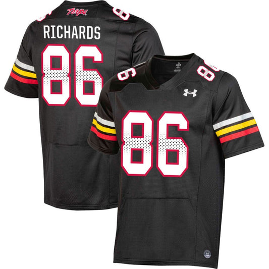 Josh Richards Men's Under Armour  Black Maryland Terrapins Pick-A-Player NIL Replica Football Jersey