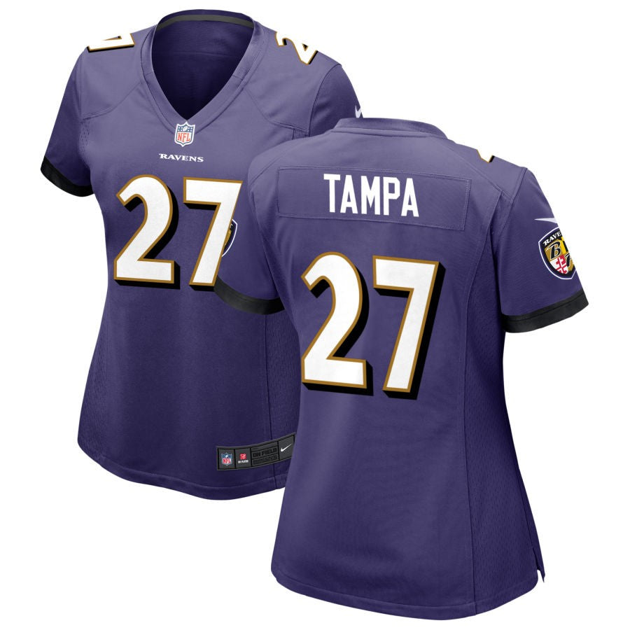 T.J. Tampa Women's Nike Purple Baltimore Ravens Custom Game Jersey