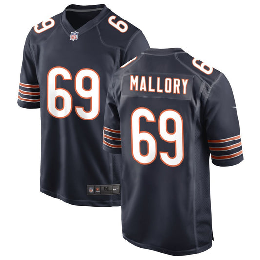 Dashaun Mallory Men's Nike Navy Chicago Bears Custom Game Jersey