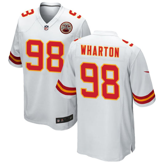 Tershawn Wharton Men's Nike White Kansas City Chiefs Custom Game Jersey