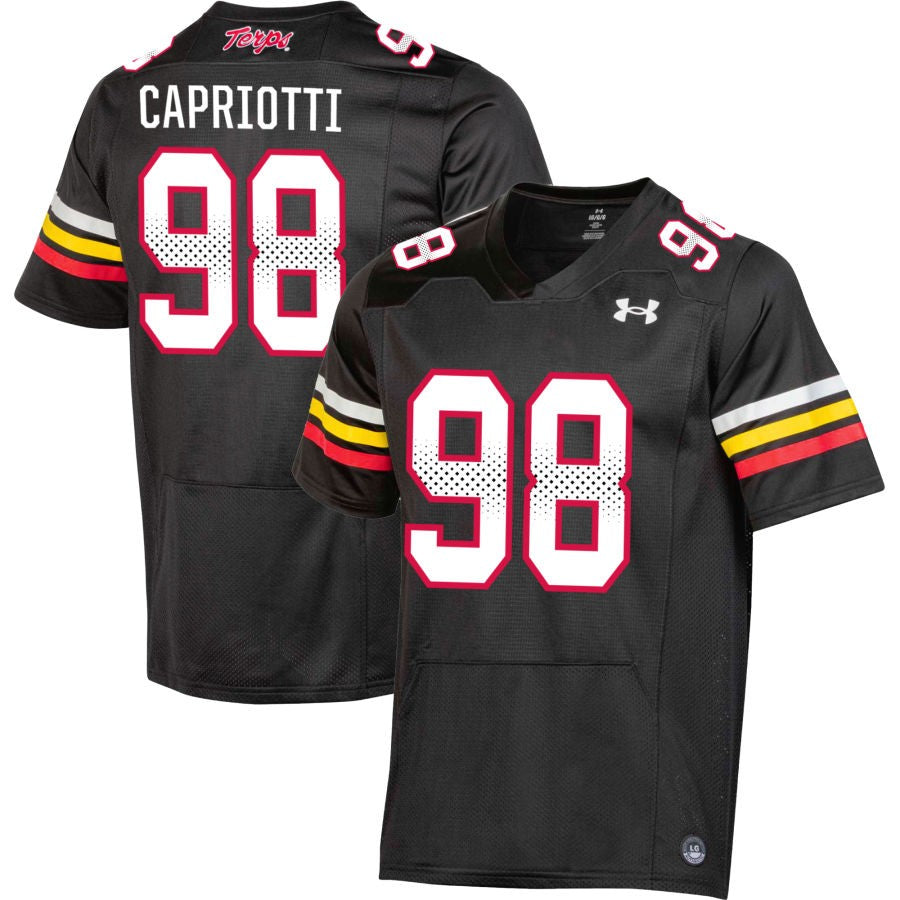 Ryan Capriotti Men's Under Armour  Black Maryland Terrapins Pick-A-Player NIL Replica Football Jersey