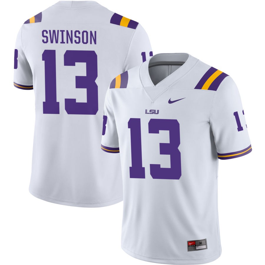 Bradyn Swinson Men's Nike White LSU Tigers Pick-A-Player NIL Replica Football Jersey